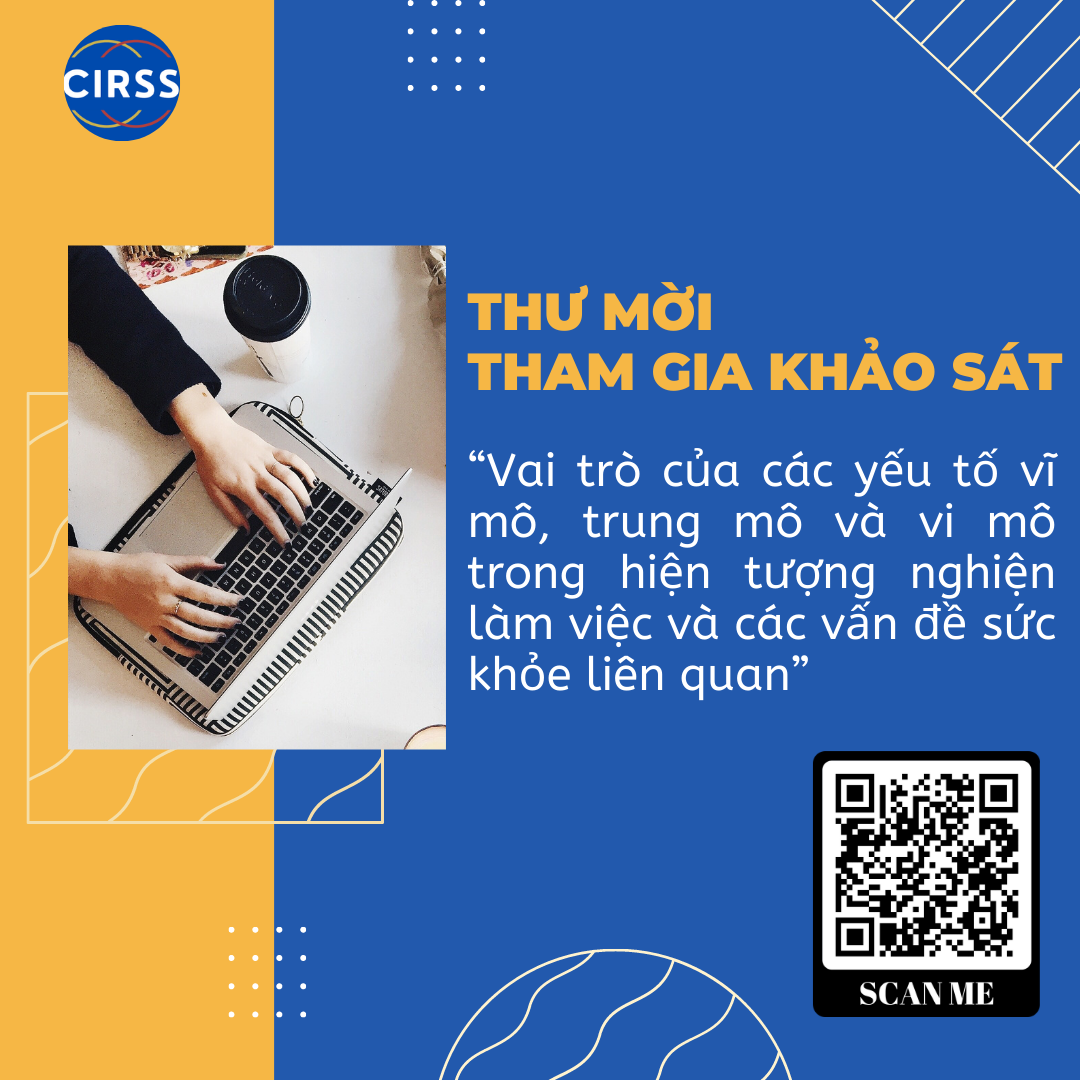 Thư mời tham gia khảo sát về nghiện làm việc và các vấn đề sức khỏe liên quan